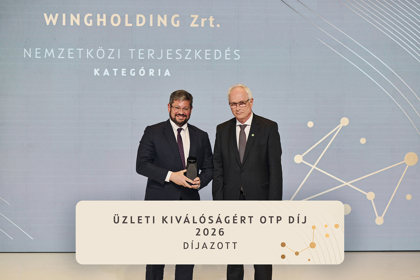 WING received the OTP Business Excellence Award 2026 in the International Expansion category